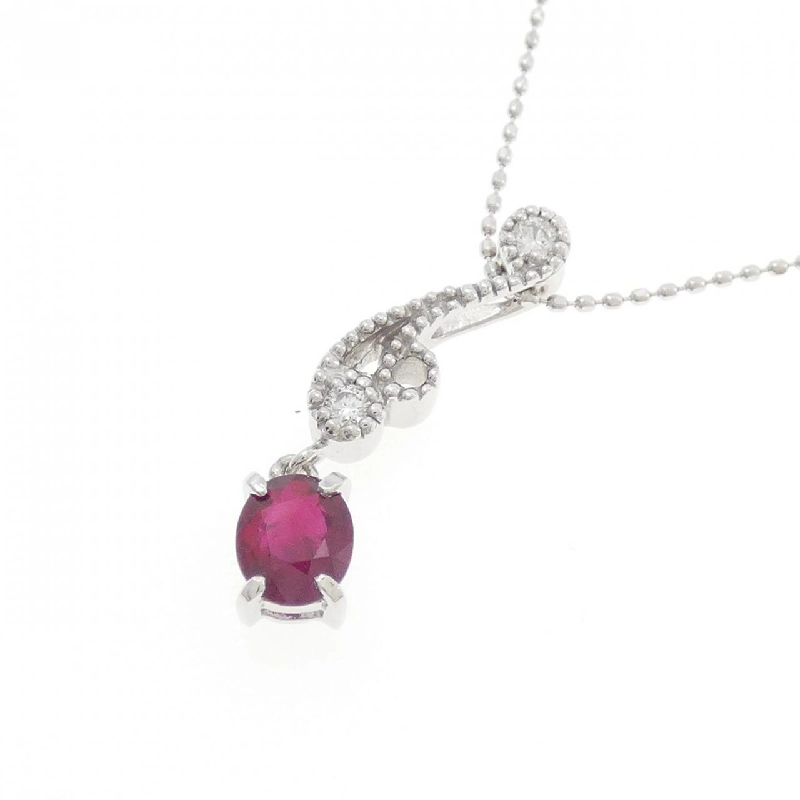 K18WG Dây chuyền ruby 0.59CT - Hàng hiệu Chính hãng 859050