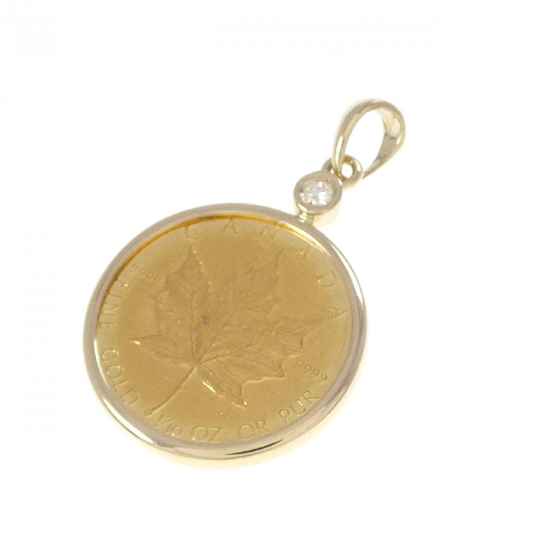 Mặt dây chuyền đồng xu kim cương 750YG (khung) - Hàng hiệu Authentic 871205