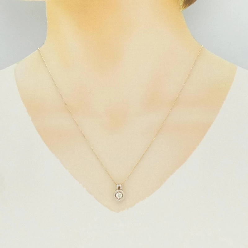 K18PG Dây chuyền kim cương 0.353CT - Hàng hiệu Chính hãng 859242