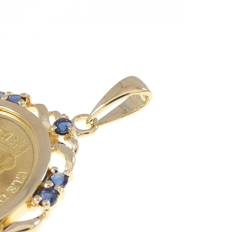 K18YG(枠) Sapphire Coin Pendant - Hàng hiệu Authentic 864398