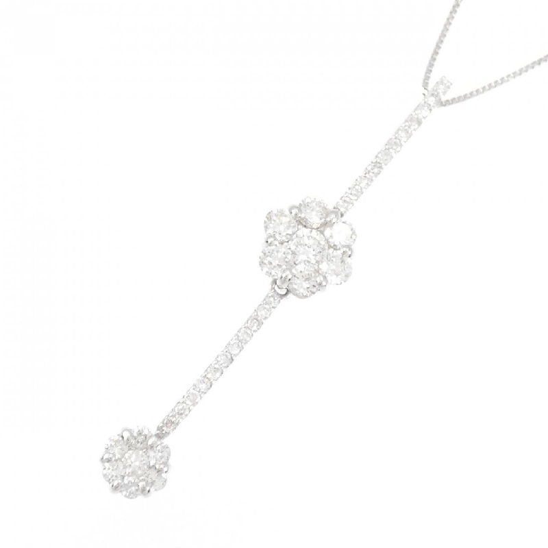 K18WG 2WAY Hoa Hồng Kim Cương Dây Chuyền 0.75CT - Hàng hiệu Chính hãng 863099