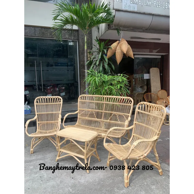 Bàn ghế mây tre đan 712100