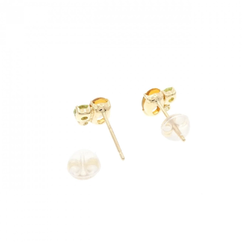 K18YG Đá màu Bông tai - Hàng hiệu Chính hãng 876003