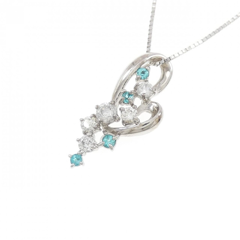 K18WG Paraiba Tourmaline Necklace 0.10CT - Hàng hiệu Authentic 857142