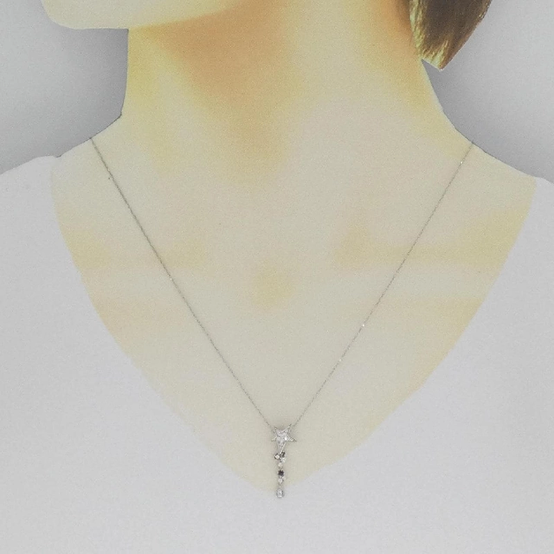 K18WG Ngôi sao Kim cương Dây chuyền 0.20CT - Hàng hiệu Chính hãng 861859