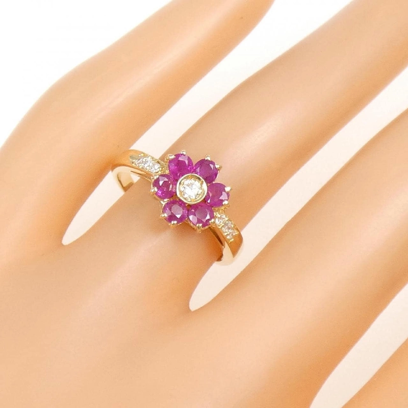 Nhẫn Ruby Hoa K18YG 1.00CT - Hàng hiệu Chính hãng 849862