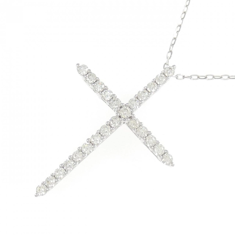 K18WG/PT850 Dây chuyền kim cương chéo 0.70CT - Hàng hiệu Authentic 862116