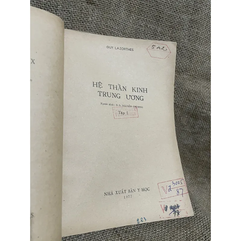 Hệ thần kinh trung ương Tập 1 - GUY LAZORTHES 989714