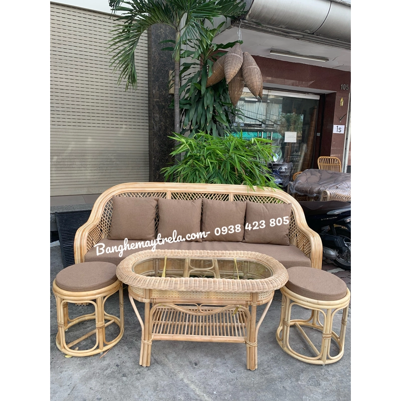 Bàn ghế sofa mây phòng khách nhỏ gọn 479374