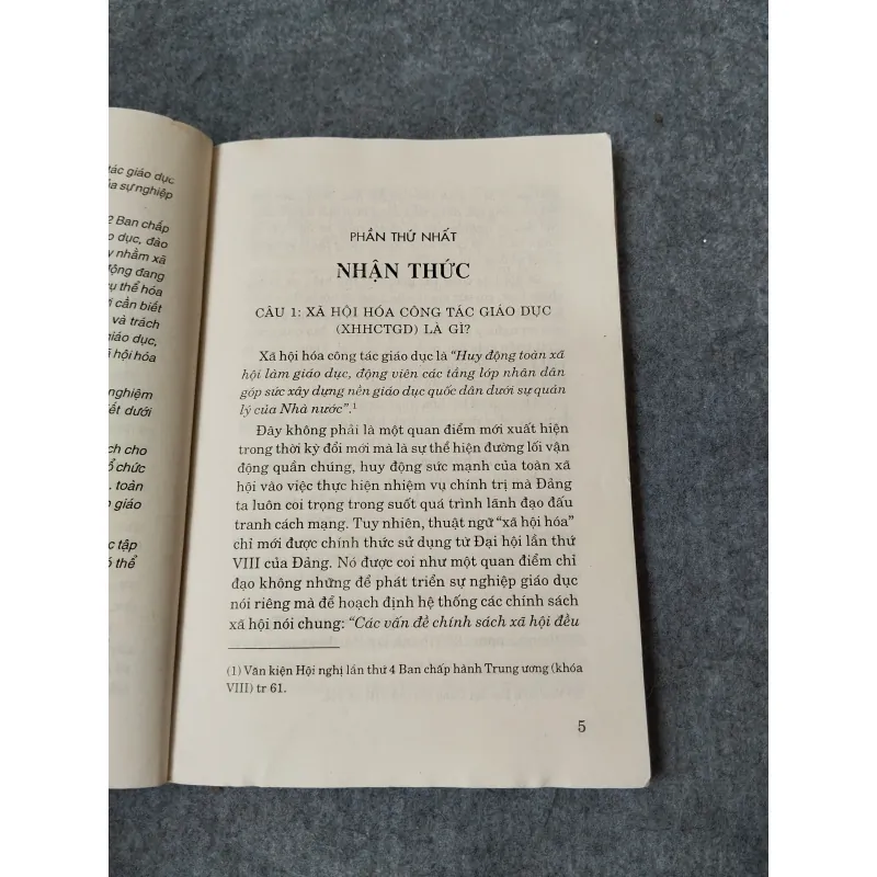 XÃ HỘI HOÁ CÔNG TÁC GIÁO DỤC. NHẬN THỨC VÀ HÀNH ĐỘNG 718892