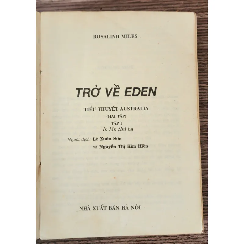 Trọn bộ 2q tiểu thuyết TRỞ VỀ EDEN - 786 trang (nhà văn Rosalind Miles) 936888