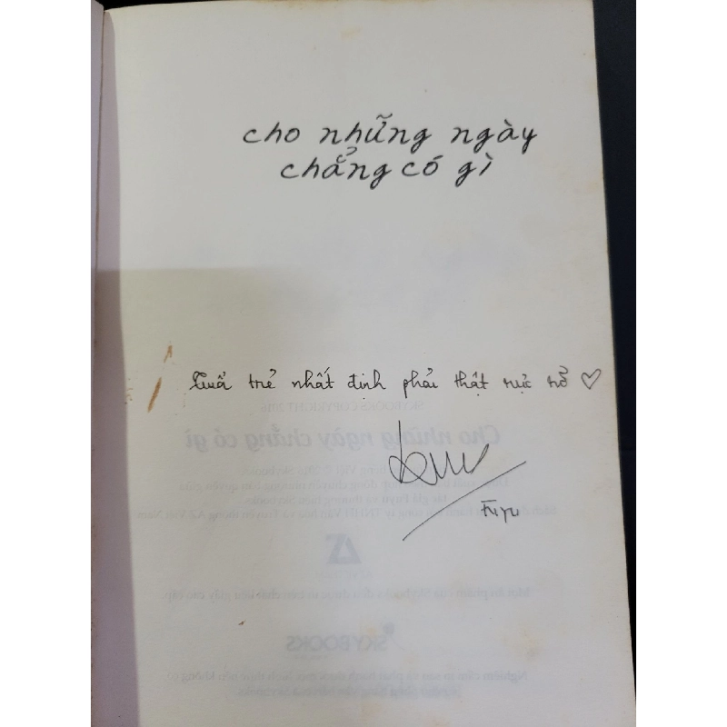 Cho những ngày chẳng có gì mới 80% bẩn bìa, ố nhẹ, có chữ ký tác giả, tróc gáy nhẹ 2016 Fuyu HCM3004 VĂN HỌC 445216
