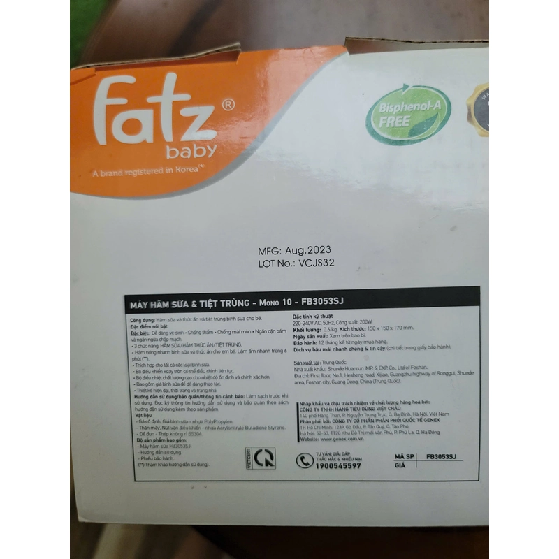 Máy hâm sữa Fatz 460714
