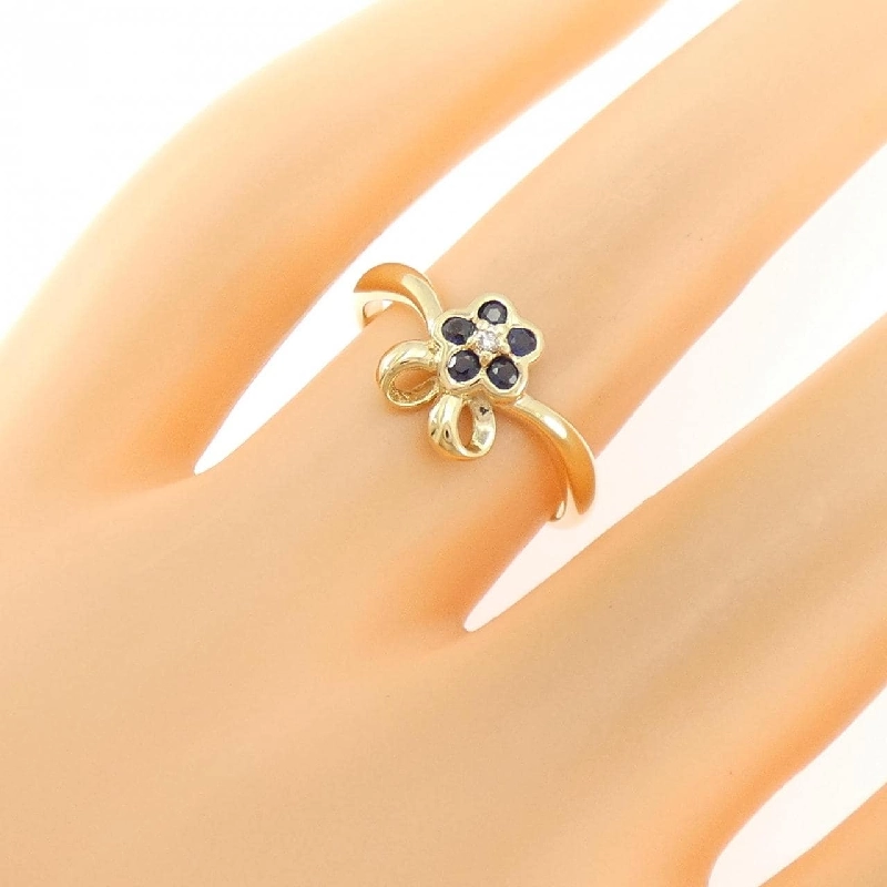 Nhẫn Sapphire Hoa 18KTYG - Hàng hiệu Chính hãng 852390