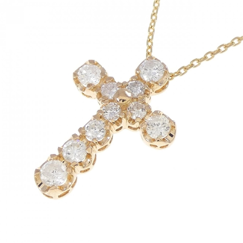 K18PG/K18YG Dây chuyền kim cương chéo 0.51CT - Hàng hiệu Chính hãng 856995