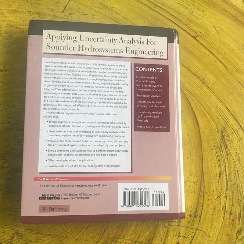 HYDROSYSTEMS ENGINEERING UNCERTAINTY ANALYSIS  699420