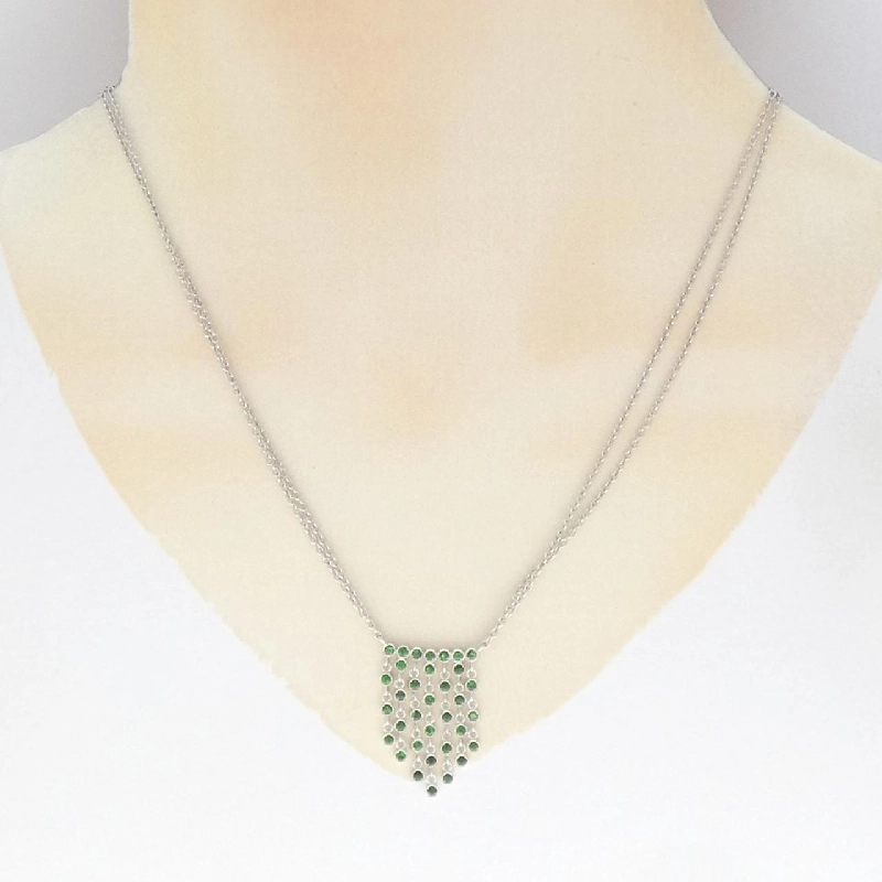 Dây chuyền Garnet Xanh 750WG 0.89CT - Hàng hiệu Chính hãng 859488