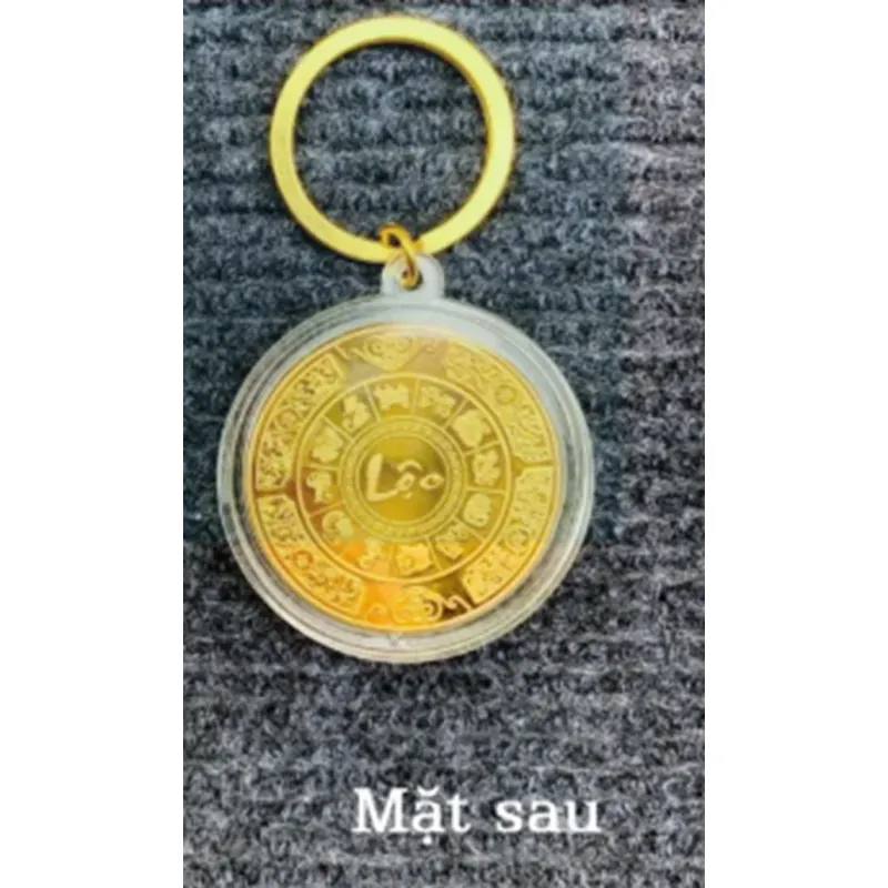 Móc Khóa Đồng Xu Con Hợi Mạ Vàng Treo Oto, Xe Máy Phong Thủy 1013699