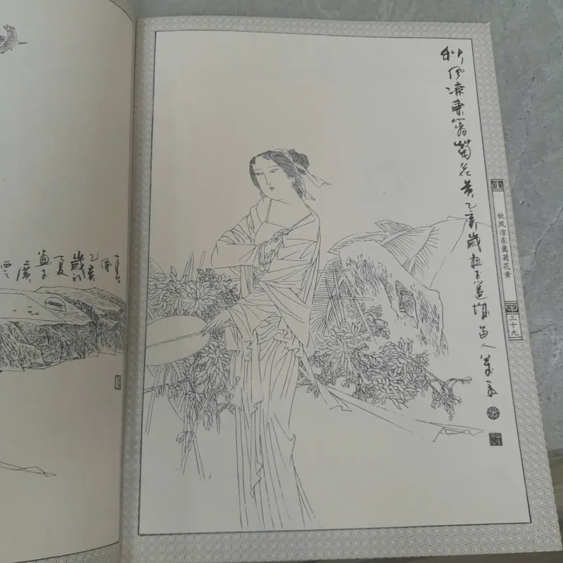 TRANH VẼ ĐƯỜNG NÉT PHỤ NỮ (仕女白描画谱 ) 557838