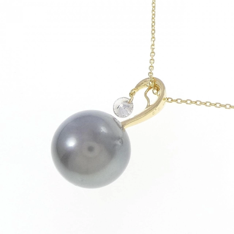 K18YG Ngọc trai đen dây chuyền 12.7mm - Hàng hiệu Chính hãng 855736