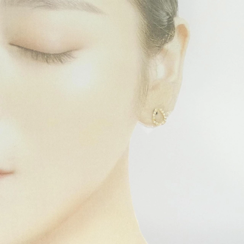 K18YG Đinh tai hình móng ngựa kim cương 0.20CT - Hàng hiệu Authentic 870275