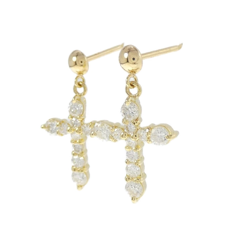 K18YG Bông tai kim cương chéo 1.00CT - Hàng hiệu Chính hãng 871922