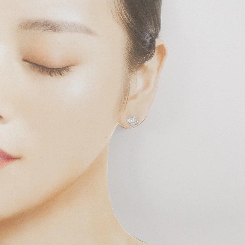 K18WG Pave Heart Diamond Earrings 0.30CT - Hàng hiệu Chính hãng 870213