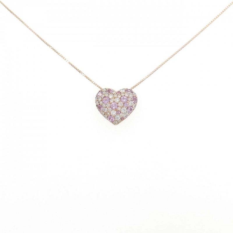 K18PG Dây chuyền hình trái tim Sapphire 0.68CT - Hàng hiệu Chính hãng 861482