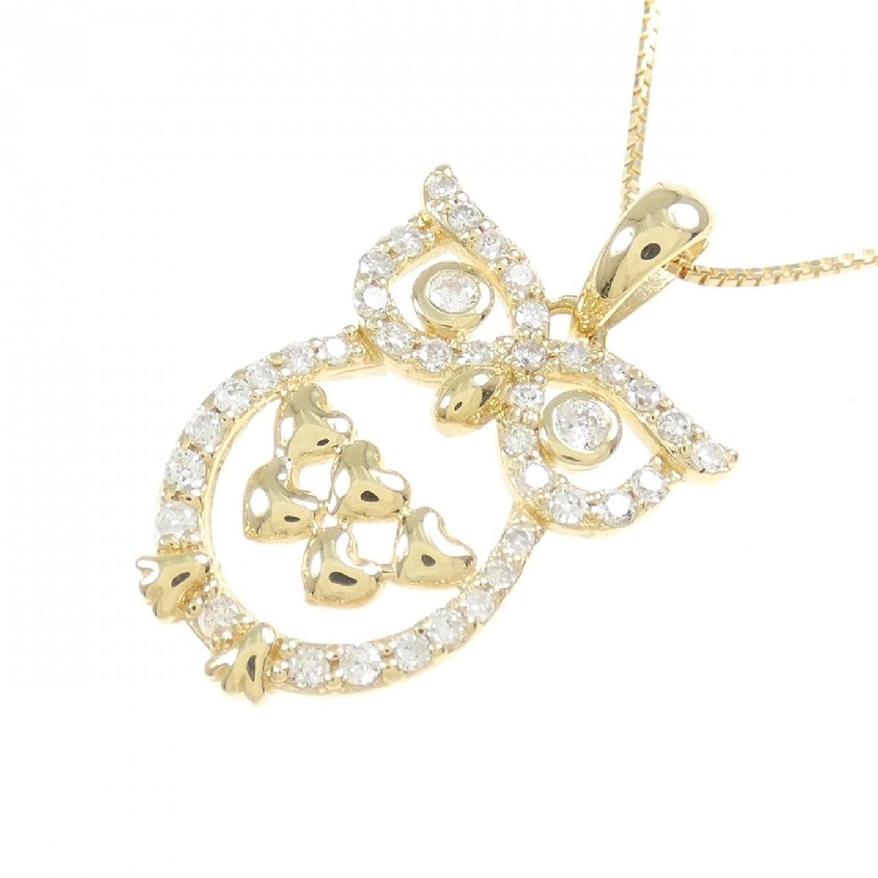 K18YG Cú Mèo Dây Chuyền Kim Cương 0.25CT - Hàng hiệu Chính hãng 862351