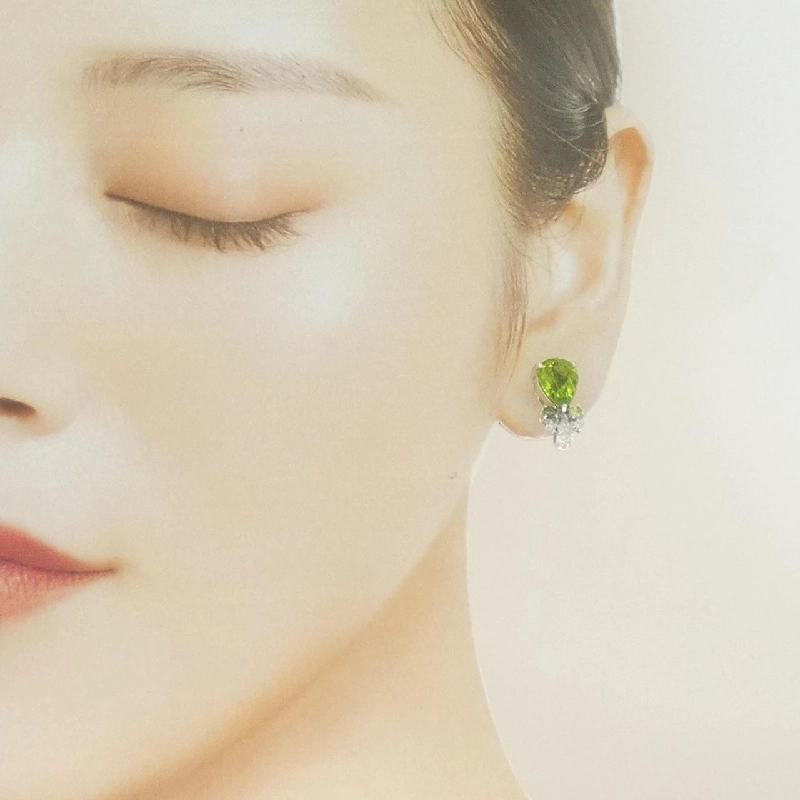 K18WG Đá màu Bông tai - Hàng hiệu Chính hãng 868972