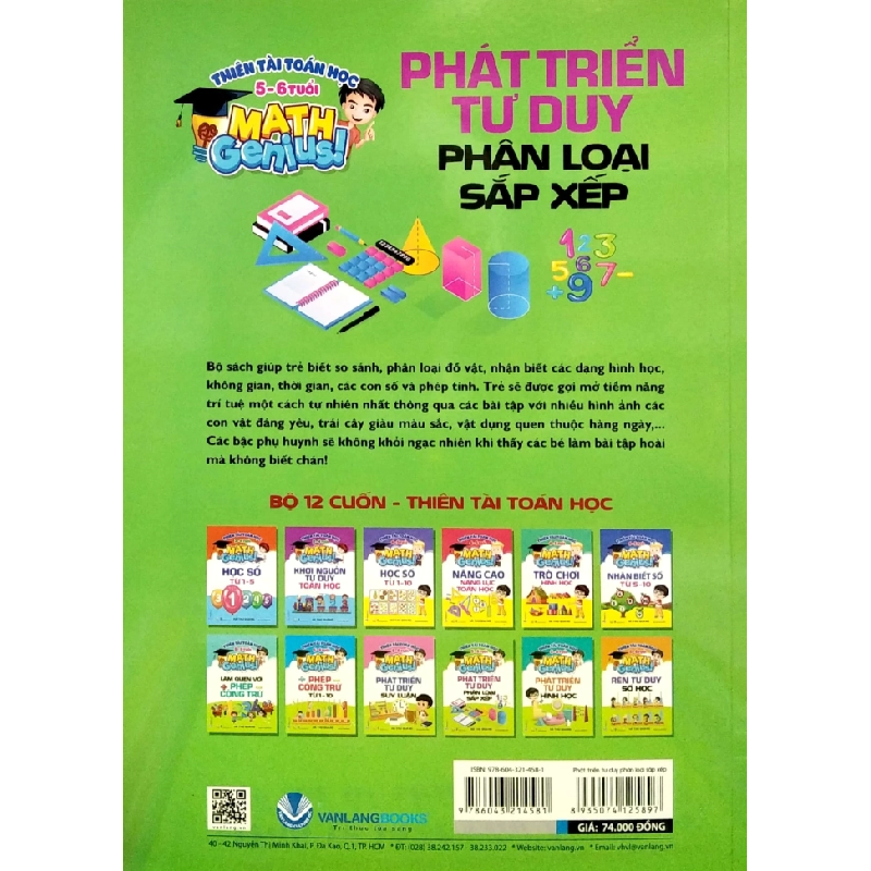 Thiên Tài Toán Học (5 - 6 Tuổi) - Phát Triển Tư Duy Phân Loại Sắp Xếp - Hà Thu Quang 285949