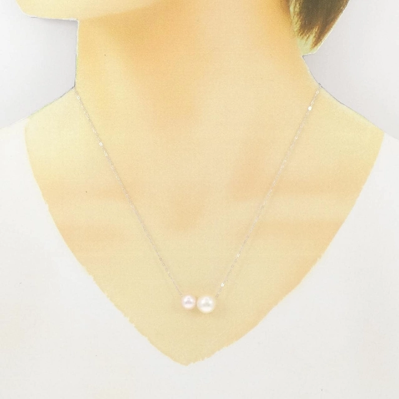 K18WG Ngọc trai Akoya Dây chuyền - Hàng hiệu Chính hãng 861050