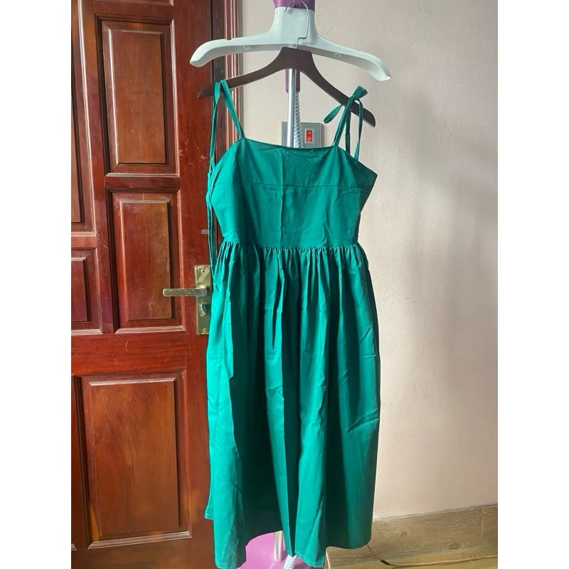 V111. Đầm 2 dây xanh lá size M 386676