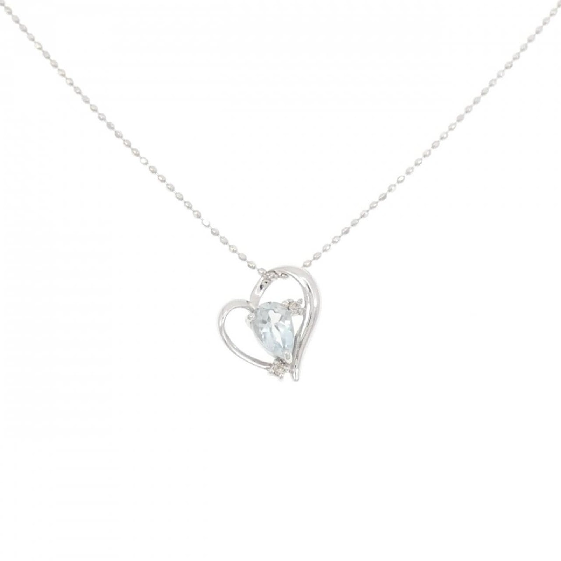 K10WG Dây chuyền hình trái tim Aquamarine - Hàng hiệu Chính hãng 864177
