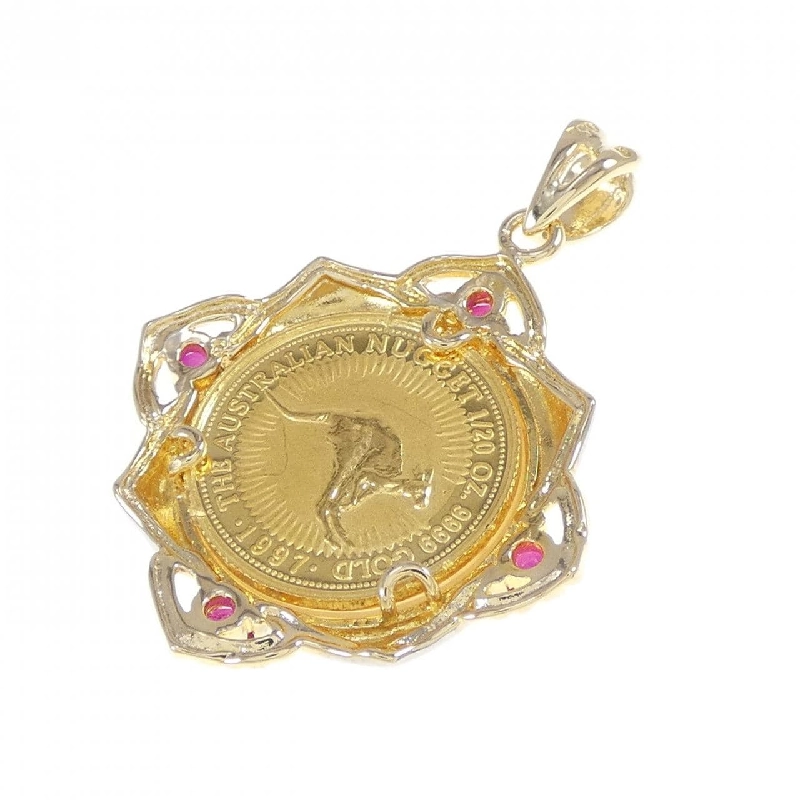 Mặt dây chuyền đồng xu Ruby 750YG/750WG (khung) - Hàng hiệu Authentic 866228