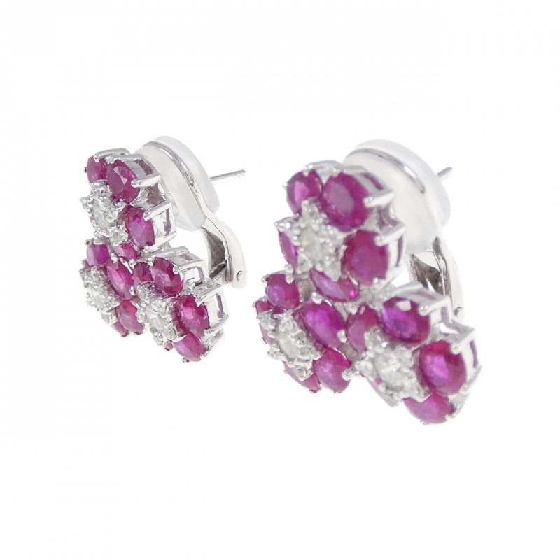 Bông tai/khuyên tai hoa ruby K18WG 5.08CT - Hàng hiệu chính hãng 871255