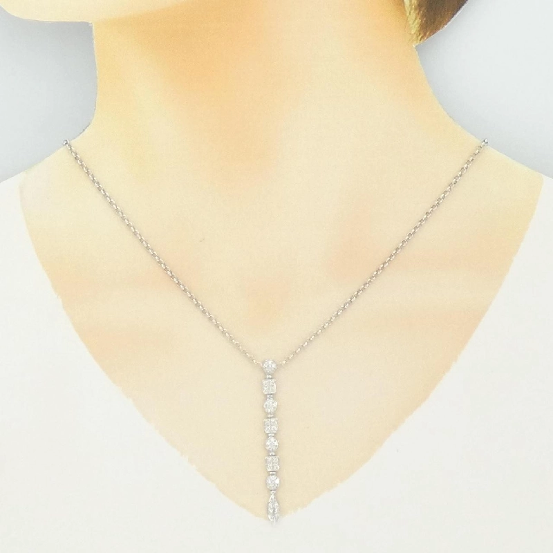 K18WG Dây chuyền kim cương - Hàng hiệu Chính hãng 862979