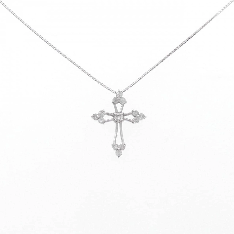 K18WG Dây chuyền kim cương hình chữ thập 0.30CT - Hàng hiệu Chính hãng 863443