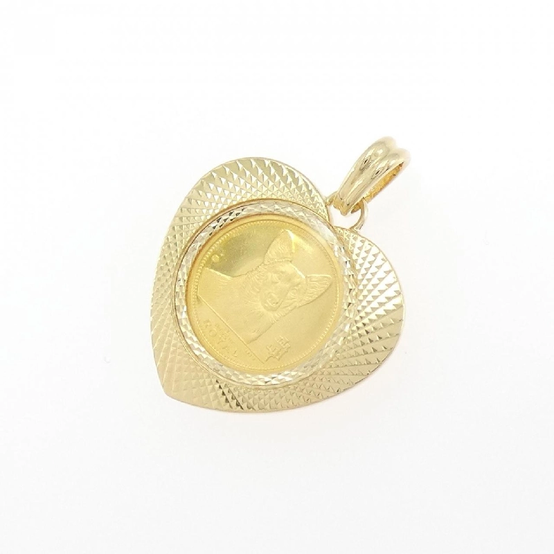 K18YG(枠) Đồng xu Mặt dây chuyền - Hàng hiệu Authentic 871050