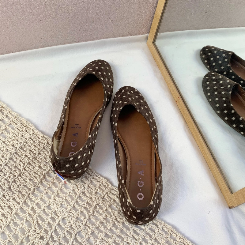 [Like new] Giày bệt nữ O•G•A made in Japan - size 37.5-38 - Chấm bi hot trend 500267