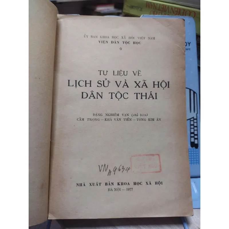 sách: Tư liệu về lịch sử và xã hội dân tộc Thái - Viện Dân Tộc Học (A1) 572954