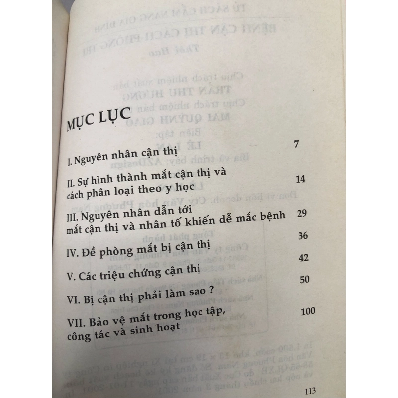 CẬN THỊ CÁCH PHÒNG TRỊ  ( sách dịch) - 113 trang, nxb: 2001 318531