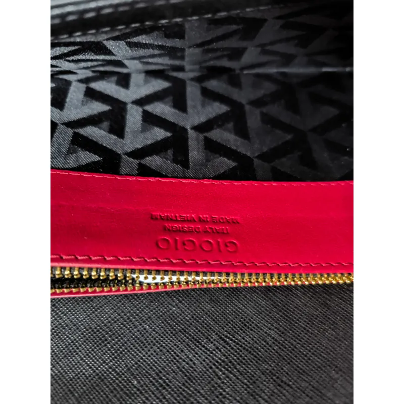 Túi xách nữ GIOGIO da PU phối màu đỏ đen thời trang 752694