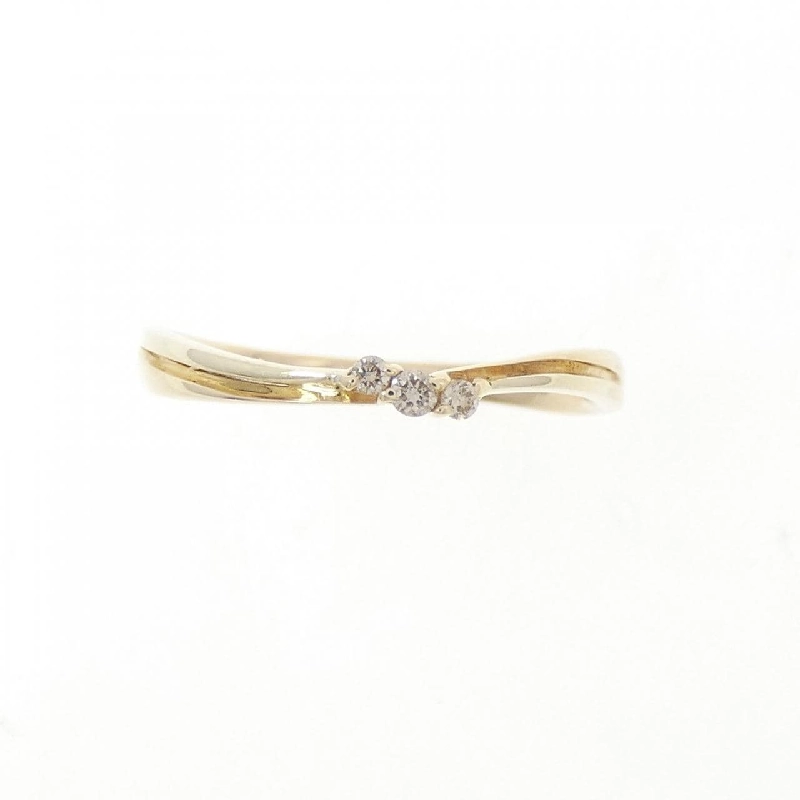 Nhẫn kim cương ba viên K10YG/K10WG - Hàng hiệu Authentic 848853