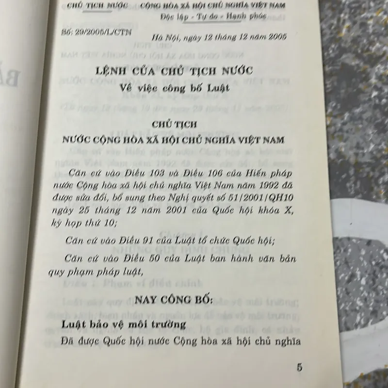 Luật Bảo vệ môi trường 2005 713045