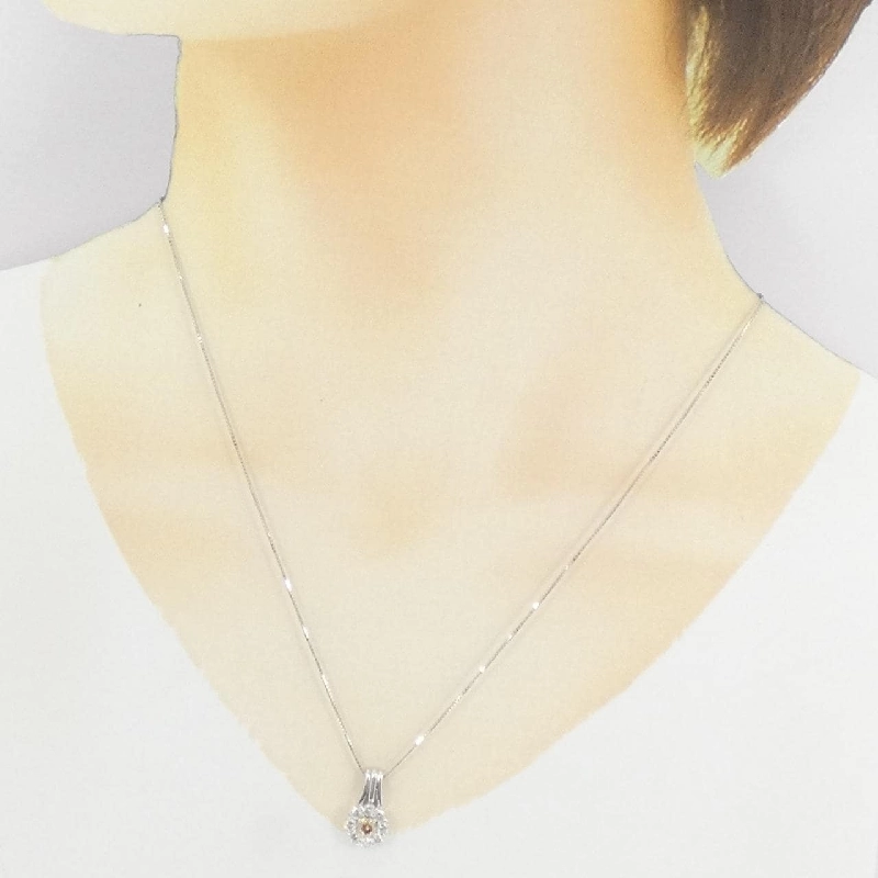 K18WG Hoa Đá Kim Cương Dây Chuyền 0.27CT - Hàng hiệu Chính hãng 859766