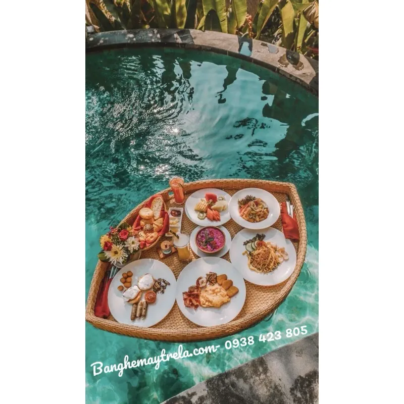 Khay nổi đồ ăn nhựa giả mây 926770