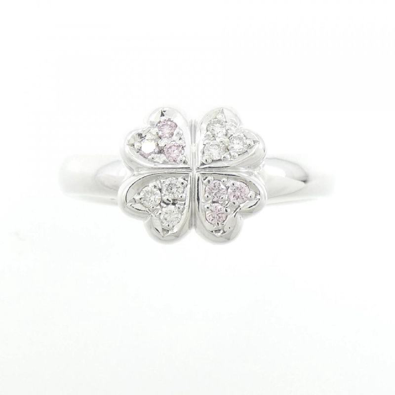 Nhẫn kim cương hồng K18WG hình cỏ ba lá 0.05CT 671751