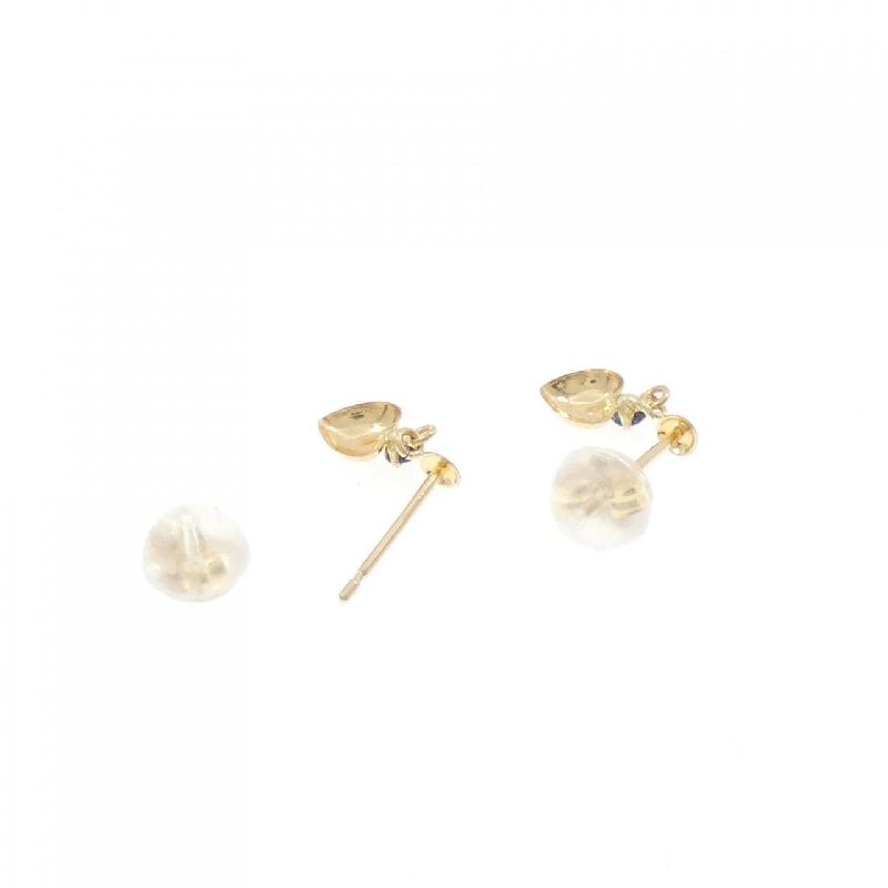 K18YG Bông tai hình trái tim Sapphire - Hàng hiệu Chính hãng 865180