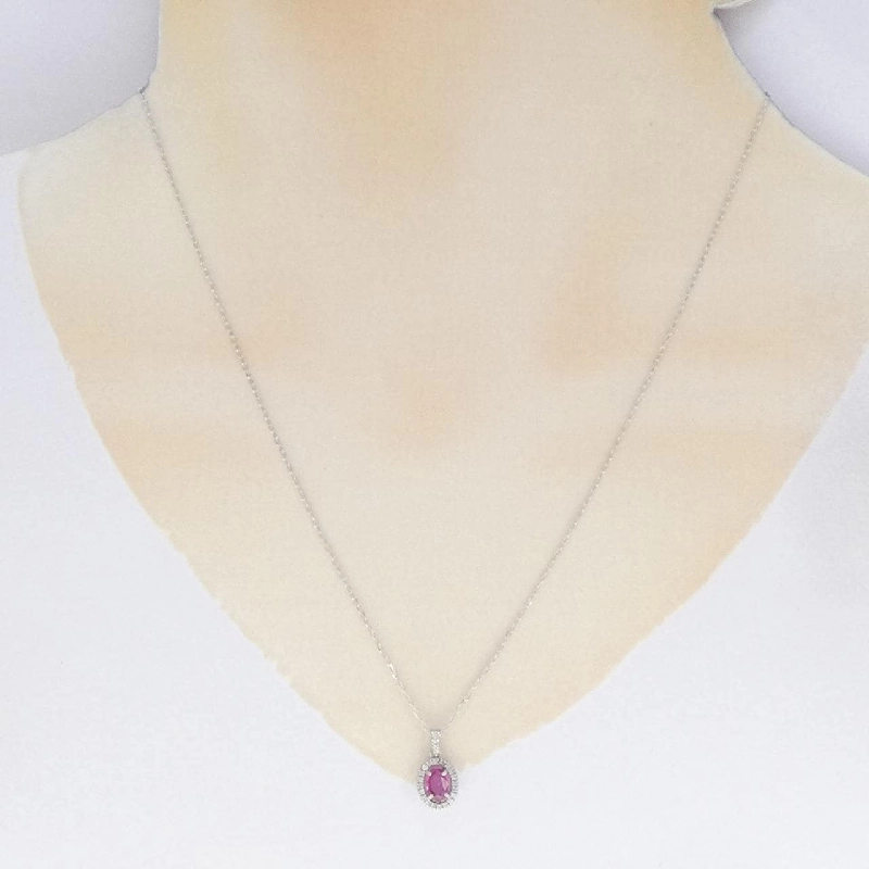 K18WG Dây chuyền Ruby 0.35CT - Hàng hiệu Chính hãng 860843